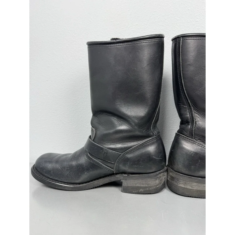 Vintage Harley Davidson Boots Mens 9 Black Leather Engineer Harness Biker 80s